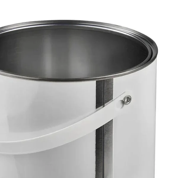 5 Litre Plain Lever Lid Tin in White with Plastic Handle - Image 2