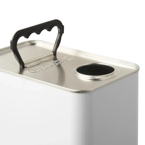 5L White UN Approved Rectangular Tin Plain Interior with 42mm berg opening - Image 3