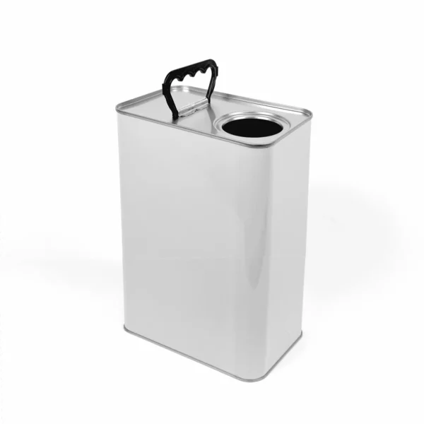 5 Litre White UN Approved Plain Interior Rectangular Tin 57mm Din Opening - Image 2